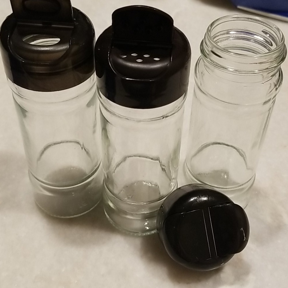 3 Glass Spice Bottles